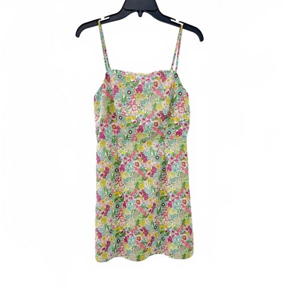 Lulus The Perfect Date White Retro Floral Sleeveless Mini Short Dress Size Small - Picture 1 of 9